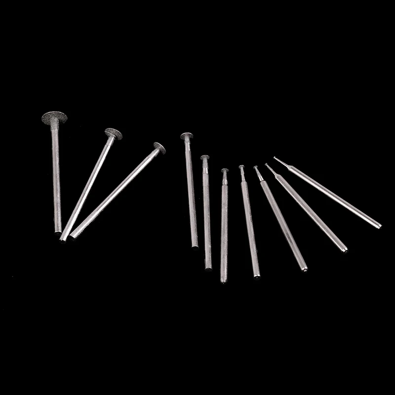 10PCS Grinding Bit Accessory Ultra-Thin T Head Shank Diamond Mounted Point Stone Jade Carve Polish Engrave Tool