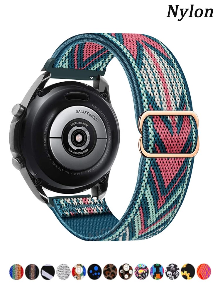 Pulseira de relógio elástica de nylon para Amazfit Bip, pulseira para GTS 4, 2, 2e, 3, GTS2 Mini, GTR, 4, 3, Pro, GTR2, 42mm, 20mm, 22 milímetros