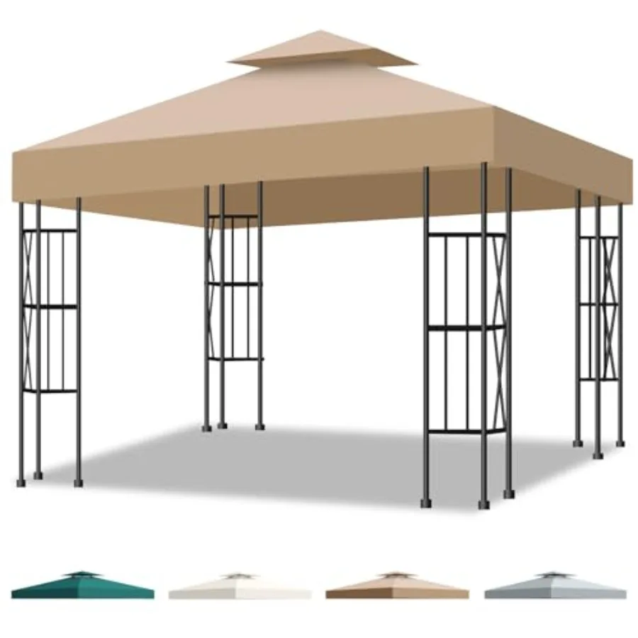 

10x10 Canopy Replacement Top Cover Canopy Top Replacement Double Layer Vented Sunshade Cover Fits Standard 10'x10' Outdoor Gaze