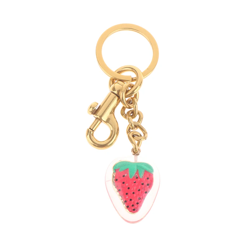 Crystal Cherry Pendant Keychain para mulheres, acessórios requintados do carro, celebridade Internet