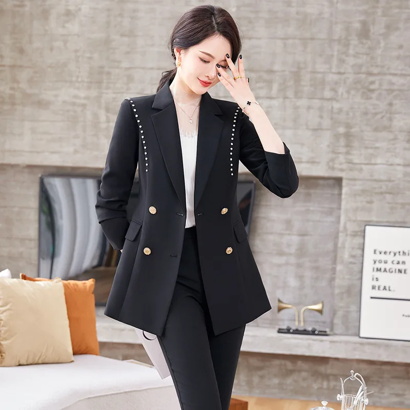 Business Suit Women's 2023 Autumn and Winter New Sense All-Matching Suit Jacket Temperament Goddess Style Work Clothes