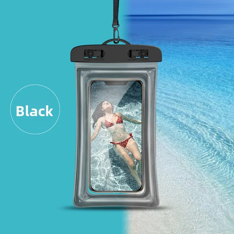 PVC transparante waterdichte telefoonhoesje met lichtgevend touchscreen, droge tas met verzegeling voor zwemmen, duiken, warmwaterbronnen en raften
