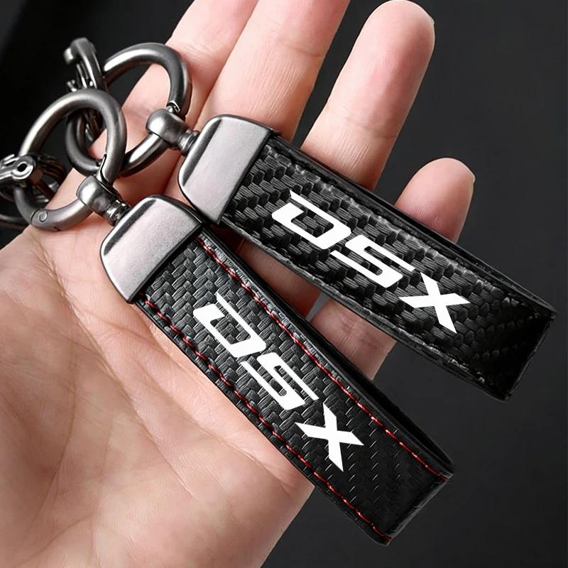 For VOGE DS900X DS800X DS625X DS525X 525 DSX 900 300 Motorcycle Carbon Fiber Patterned leather rope Keychain Keyring key ring