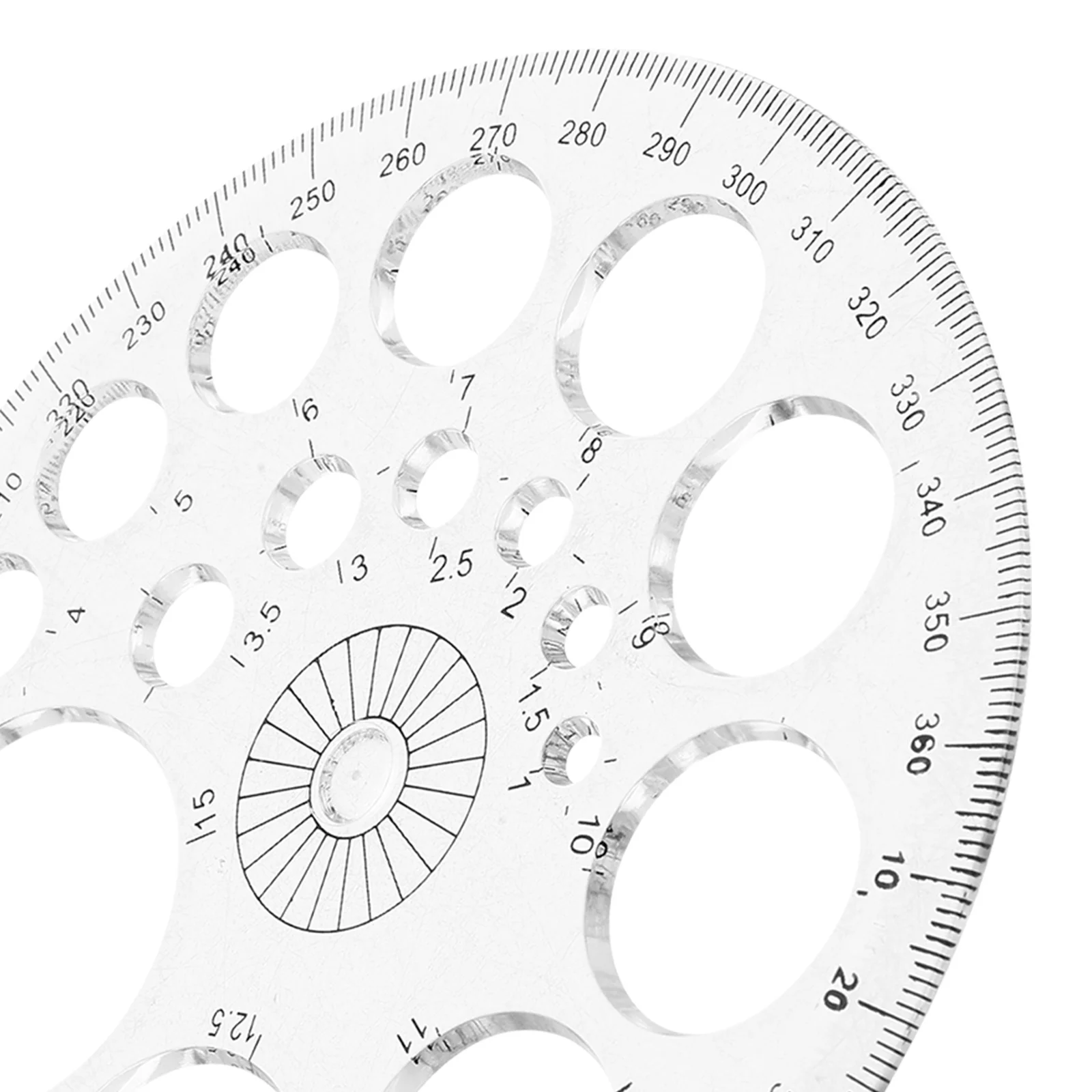 6Pcs 360 Degree Protractor Reusable Geometry Tool Clear Scales Multi-Function for Architects Builders Students Interior
