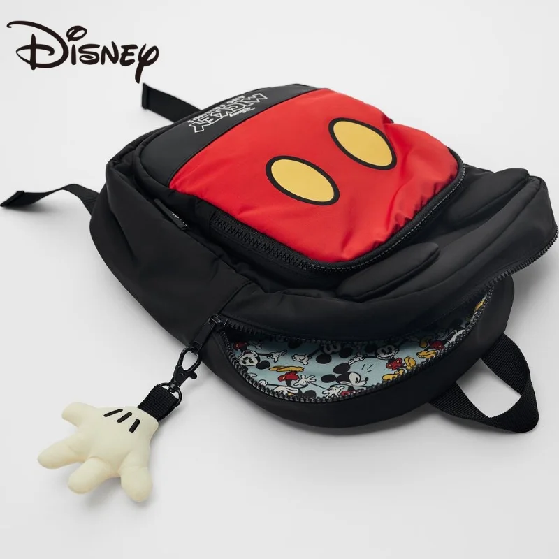 MINISO Disney 2023 New High-quality Cartoon Children\'s Bag Boys Red Mouse Hand Ornaments Large Backpack School Backpack