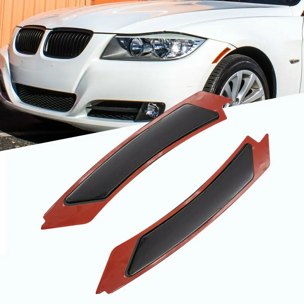 Amber/Black/Gary  Front Bumper Reflector Side Marker Lights For 2009-2011 BMW E90 E91 4D LCI