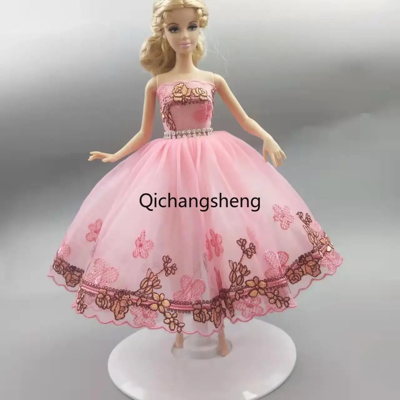 

1/6 BJD Clothes Pink Floral Ballet Tutu Dress For Barbie Doll Outfits 11.5" Dolls Accessories 3-layer Skirt Party Gown Girl Toys