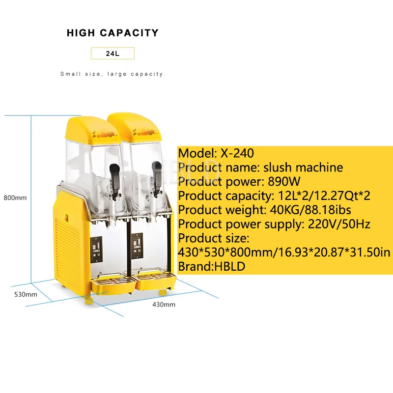 Commercial Double Can Frozen Beverage Machine for Strawberry Blueberry Smoothie Juice Slurry Maker Bar Restaurant Equipment