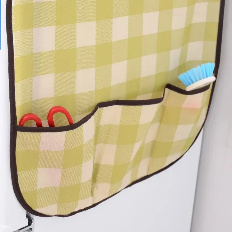 Household Refrigerator Fridge Dust Cover Towel with Pocket Storage Bags Washing Machine Waterproof Organizer Hanging Bags