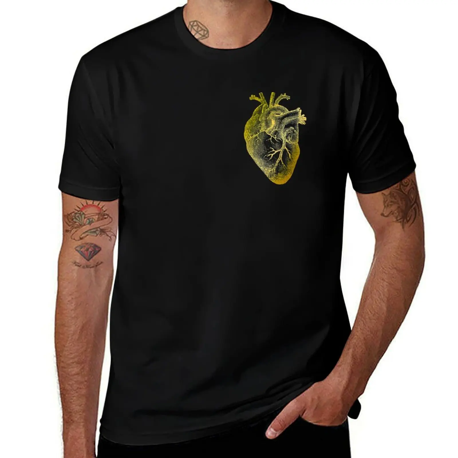 Heart of Gold - Vintage Heart Anatomy T-Shirt Big and Tall Gym T-Shirt