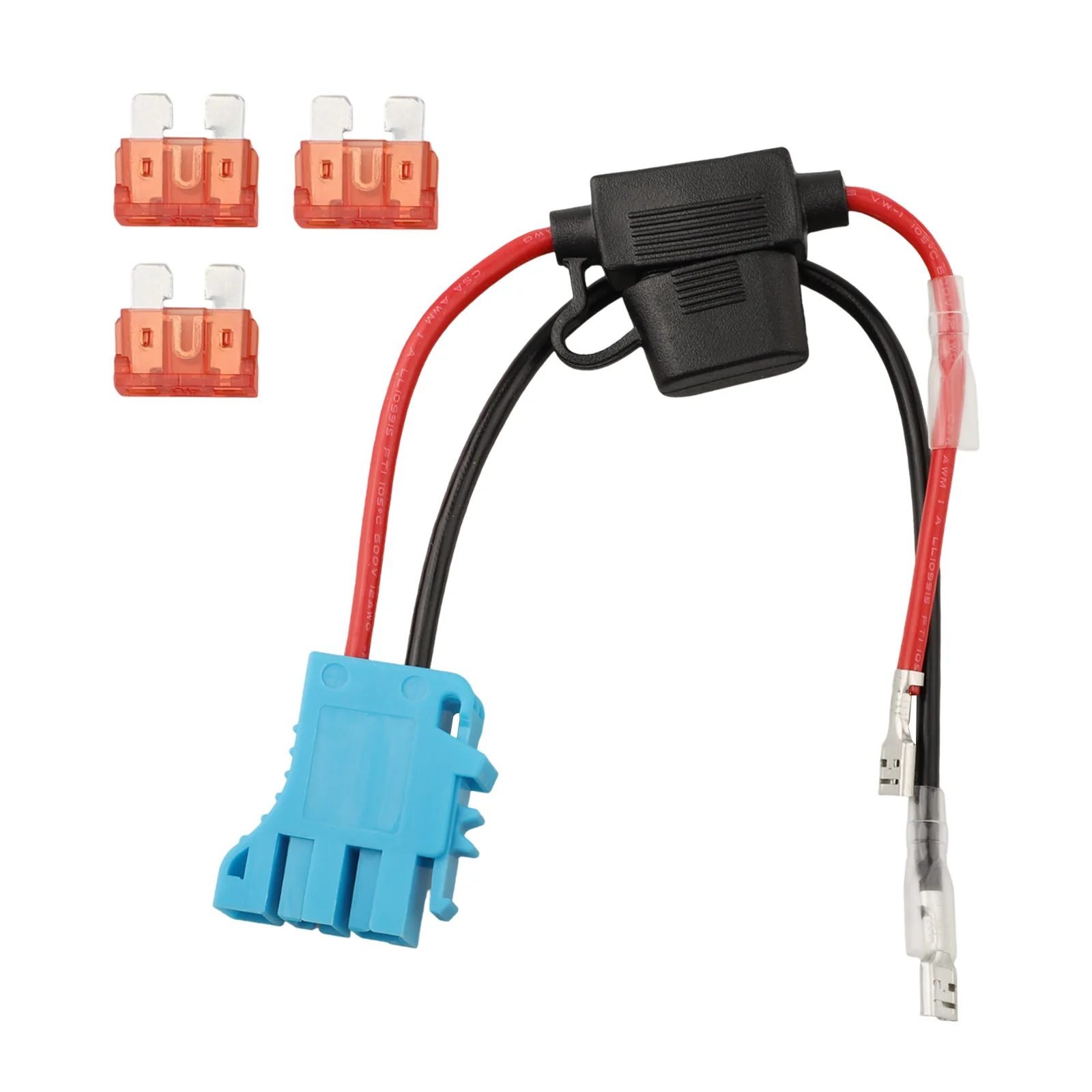 Wiring Harness Connector 12AWG for Peg Perego 12V Battery Features 40A Fuse for Safe Operation and Easy Installation