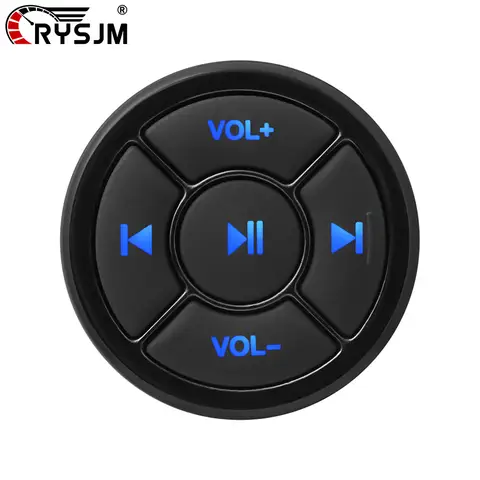 Controlador de volante de carro, sem fio, compatível com bluetooth, botão de controle remoto universal para android, ios, volume de mídia do carro