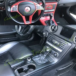 Car-Styling 3D/5D Carbon Fiber Car Interior Center Console Color Change Molding Sticker Decals For Mercedes SLK R172 2011-2016