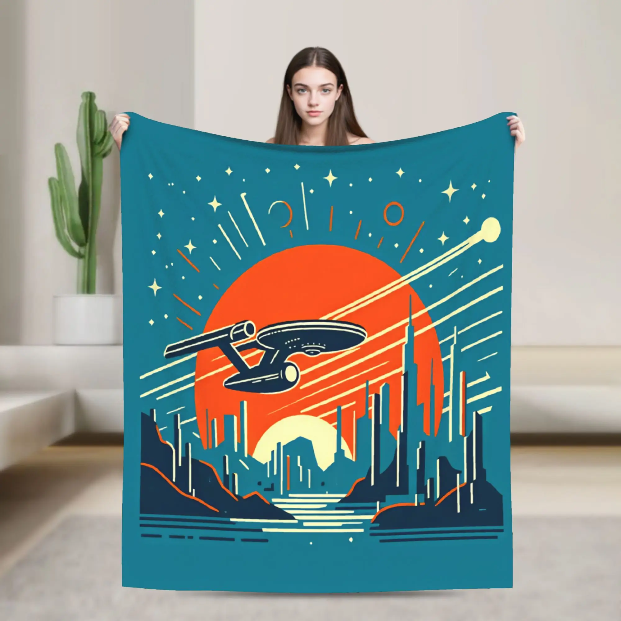 Soft Blanket Travel Office S-Star T-Trek Ship Movie  Bedding Throws  Flannel Bedspread For Couch Chair Aesthetic Sofa Bed Cover