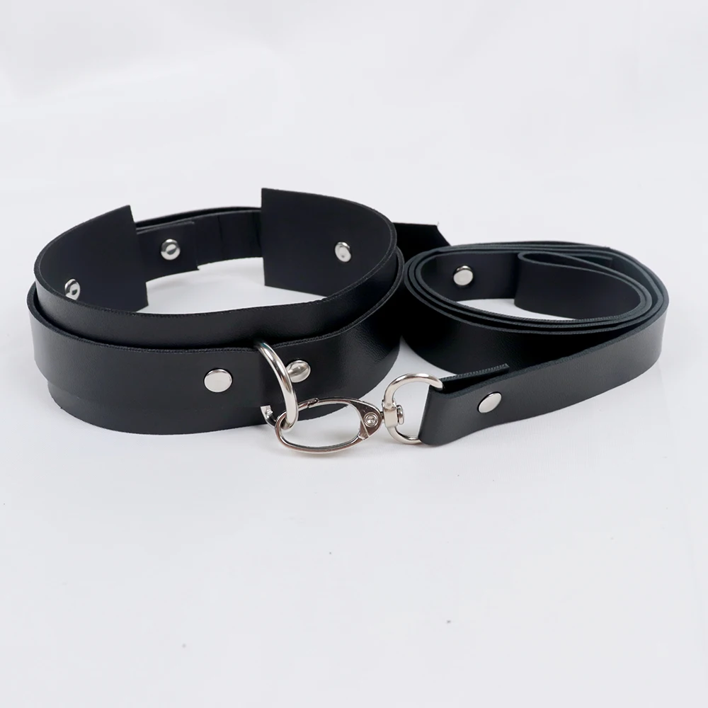 BDSM Collar Sexy Leash Ring PU Leather Slave Bondage Toys For Lover Role Play Erotic Posture Spreader Sex Toys For Couples