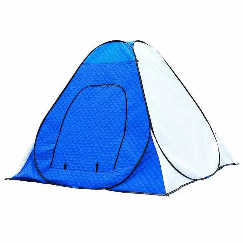 

2-3 Person Ice Fishing Tent Outdoor Folding Winter Thickened Cotton Waterproof Cloth Half Bottom Quick Opening Folding Tent