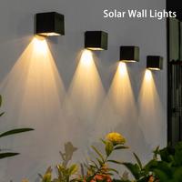 LED Solar Light Outdoor Garden Square Wall Lamp Sensor IP65 Waterproof Sunlight Courtyard Balcony Fence Post Decoration Lamps