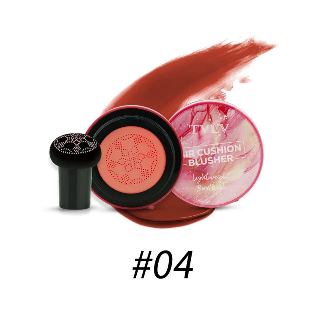 Fard a cuscino d'aria con testa a fungo Fard monocromatico per labbra a lunga durata Fard per guance Ombra per contorno colore ad alta visibilità