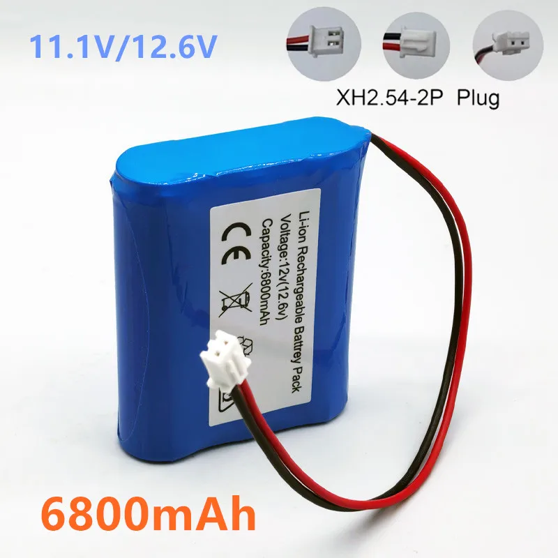 18650 11.1V/12.6V 6800mAh 3S1P بطارية ليثيوم أيون قابلة للشحن مع ثنائي الفينيل متعدد الكلور والموصل