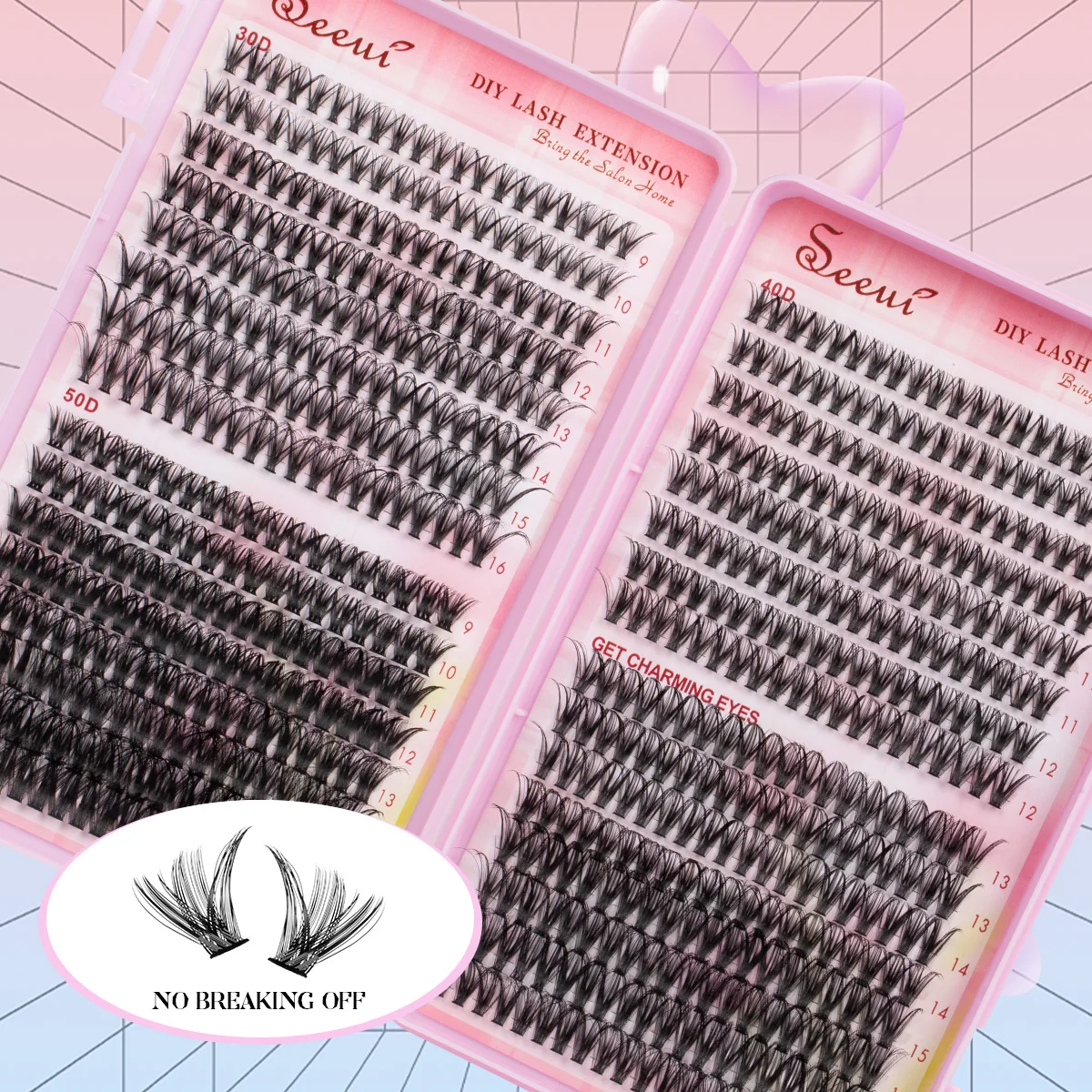 ISEEN DIY ラッシュエクステンションキット 個別まつげキット ラッシュブック付き ラッシュボンド&シール、ラッシュピンセット、ブラシ付き