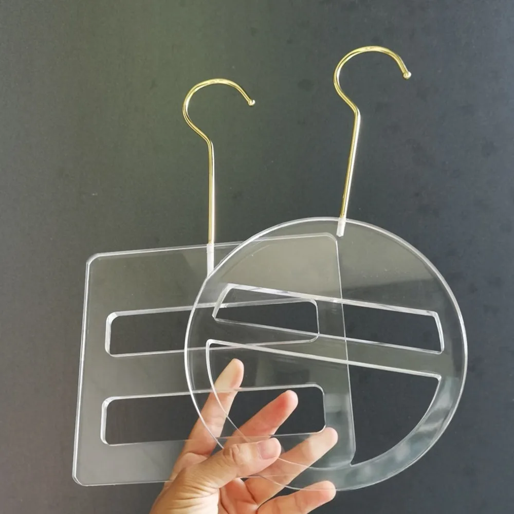 2 Stück Klare Acryl-Hängeständer für Stoffe, Transparenter Schalhalter für Kaschmir, Textilien & Kleidung, mit individuellem Logo – Detail 4