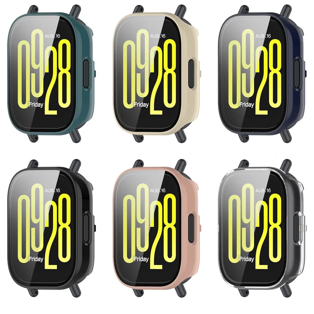 ฝาครอบกรณีและกระจกนิรภัยป้องกันหน้าจอสําหรับ Redmi watch 5 Active Frame คุณภาพสูง PC Slim อุปกรณ์ป้องกัน