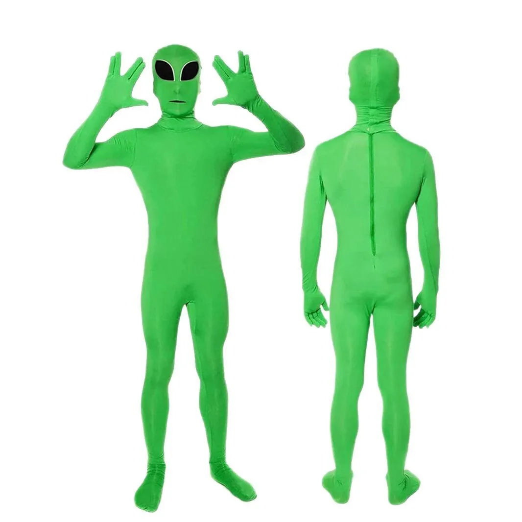 Costumi Cosplay Costume di Halloween Vestito da prestazione Abiti invisibili per adulti Indumento stealth per uomini e donne Tuta verde