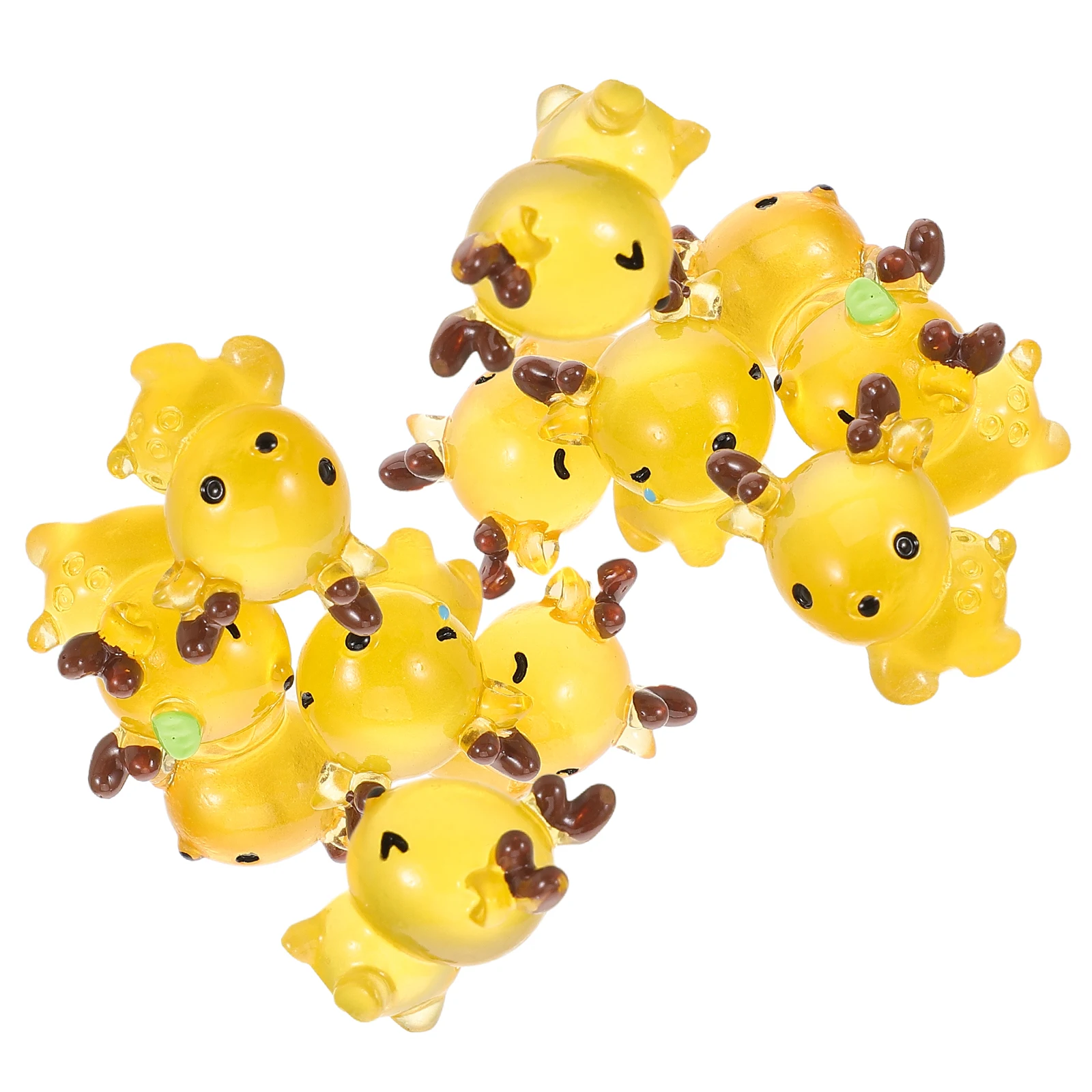 

12 Pcs Micro Landscape Sika Deer Cute Animal Statue Resin Figurine Bookshelf Display Tabletop Office Decor Miniature Deer