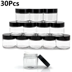 30 adet 50ml PET kozmetik kavanoz taşınabilir boş plastik makyaj kutuları doldurulabilir yüz kremi saklama kapları seyahat aksesuarları