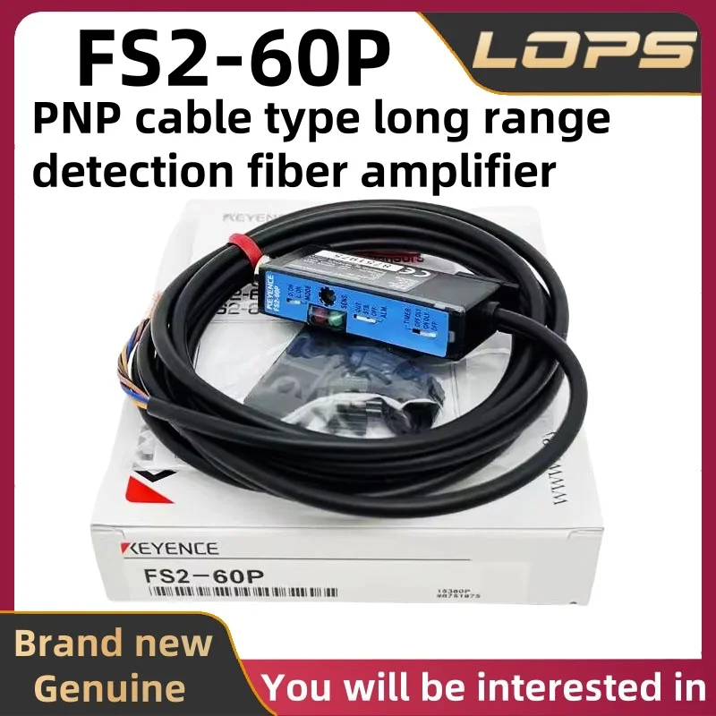 

FS2-60P Новый оригинальный оптоволоконный усилитель KEYENCE PNP типа кабеля дальнего обнаружения на складе, добро пожаловать на запрос