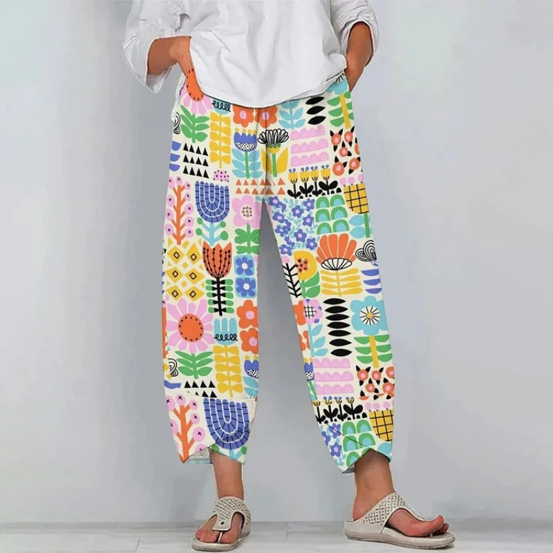 

Женские повседневные брюки на шнурке. Новое поступление лета: свободный крой. Модные укороченные брюки. Модные уличные повседневные брюки.