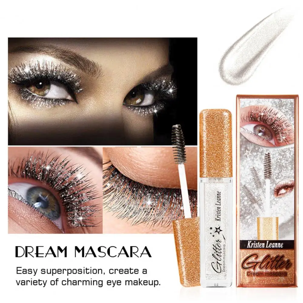 Ensemble de mascara à paillettes colorées, séchage rapide, extension de cils, cils, brosse, beauté, maquillage des yeux