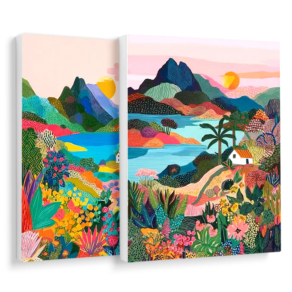 

RUOPOTY Paint By Numbers Canvases For Paint Landscape illustration Color Markers Paintings On Number Drawing On Canvas Artwork