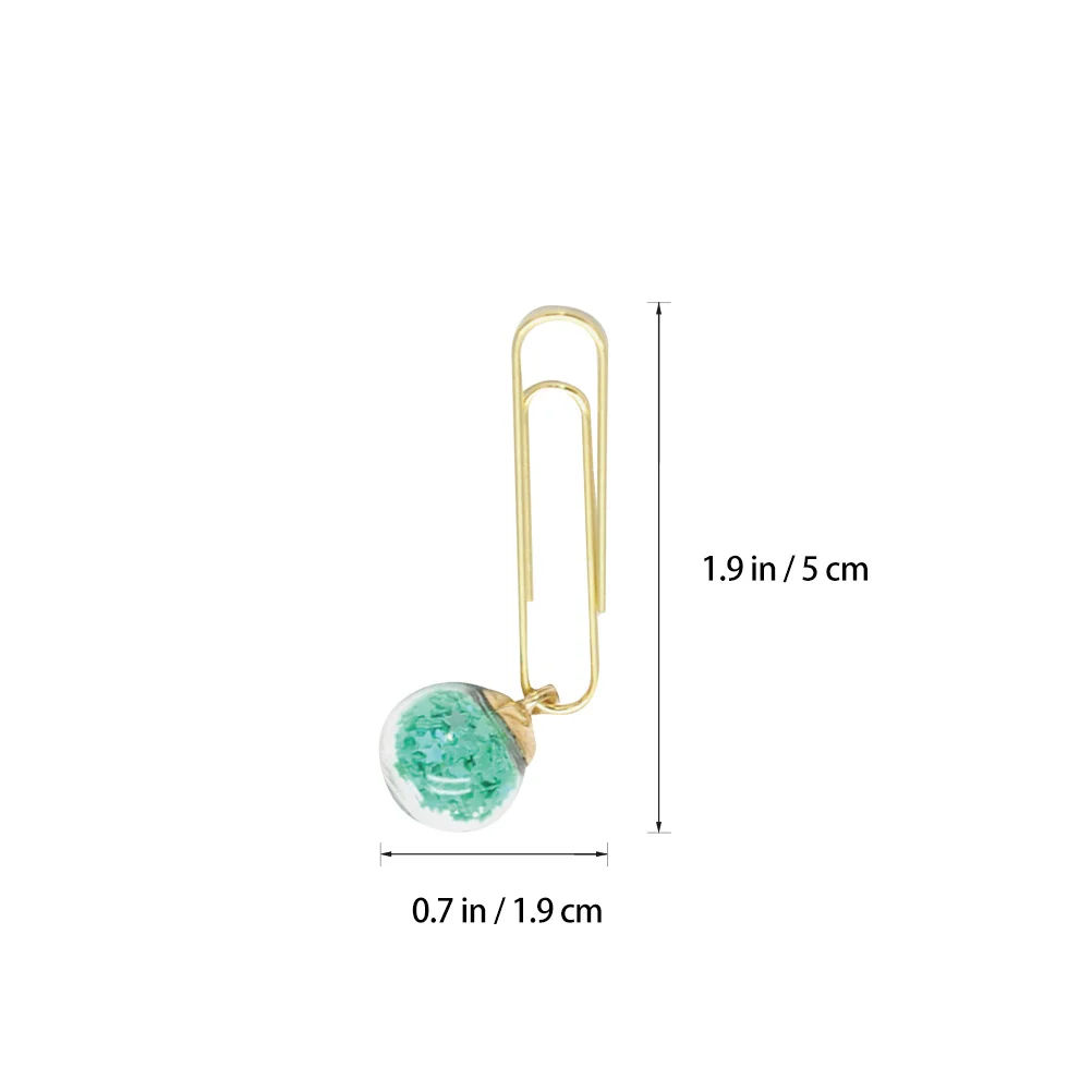 6Pcs Metal Glass Paperclips Book Marking Clips Page Holders for Notebooks Scrapbooks Files Office Organization Students School