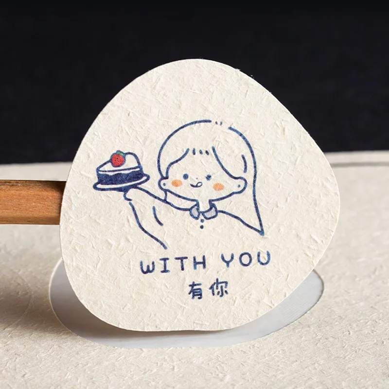 Custom. Rough Texture Cake Baking Label Customization Special Paper Self-Adhesive Customized Dessert Sticker Printed QR