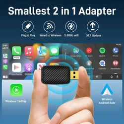 Carplay Android Auto Wireless Adapter For Toyota Mazda Nissan Camry Suzuki Subaru Citroen Audi Mercedes Kia Ford Opel Spotify BT