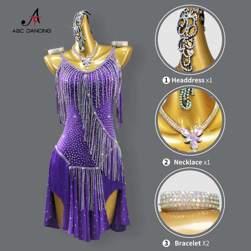 Roupas de dança latina feminino traje de palco esporte festa feminino vestido de noite saia franjas baile de formatura terno midi prática outfits