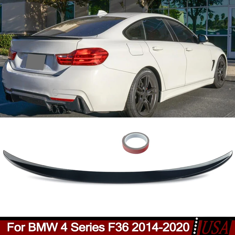 

Magickit Rear Tail Wings For BMW 4-Series F36 2014-2020 Glossy Black MP Style Rear Trunk Spoiler Wing Lip
