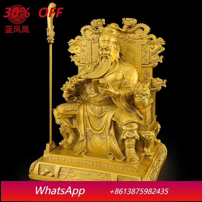 

CX Brass Reading Guan Gong Ornament Living Room Wen Guan Gong Night Reading Company Opened