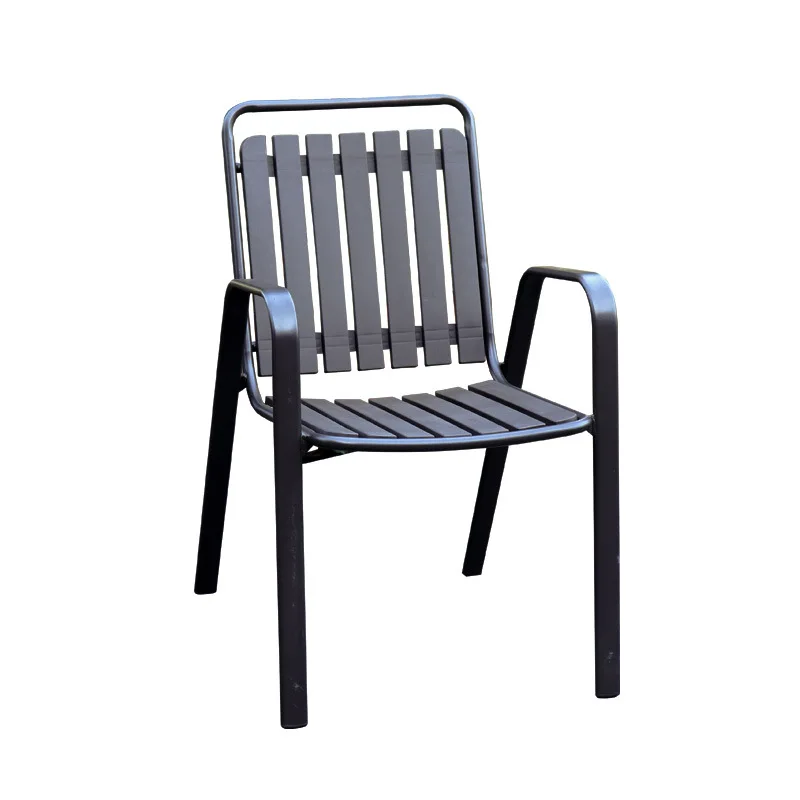 

Outdoor imitation rattan chair balcony stacked table and chair courtyard open-air wrought iron