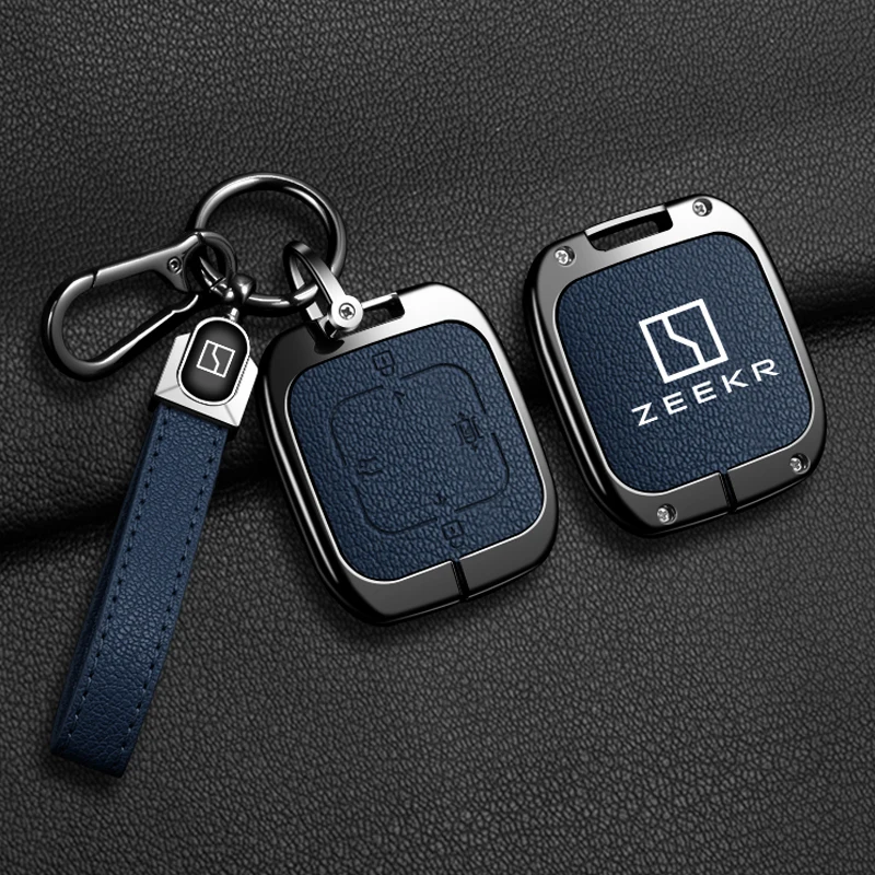 

Zinc Alloy Leather Car Remote Key Case Cover Fob Shell for Zeekr 7X 2024 2025 Protector Auto Keychain Interior Accessories