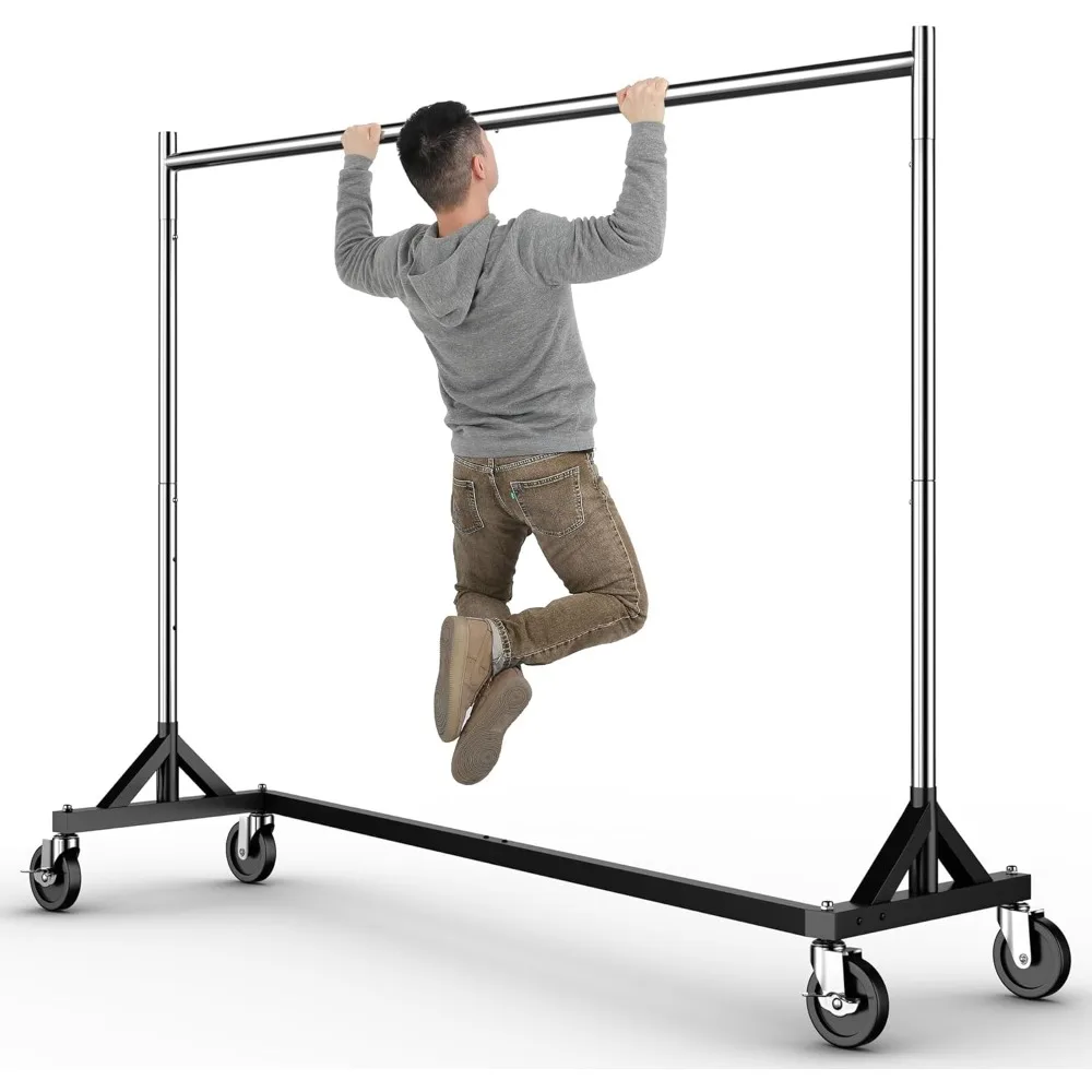 Commercial Z Base Garment Rack Hold 500LBS Heavy Duty Clothing Rack Adjustable Rolling Clothes Rack for Hanging Clothes