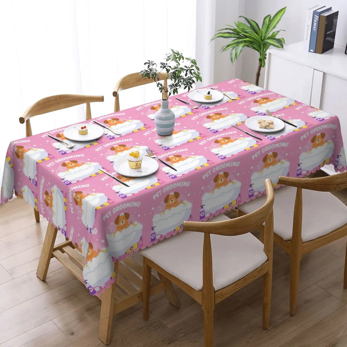Pet Grooming For Dogs And Cats Tablecloth Restaurant Kitchen Rectangular Tablecloth Party Tablecloth Outdoor Dining Table Cover