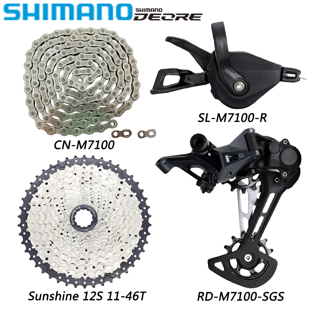 

SHIMANO SLX M7100 Groupset for MTB Bike 1X12 Speed Derailleurs CN-M7100 Chain Sunshine 12S 46T/50T/52T Cassette Bicycle Parts