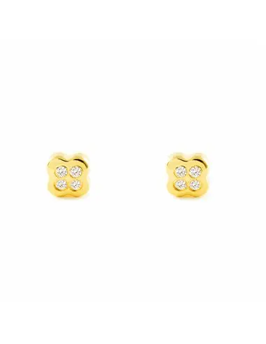 Earrings Bebe 18k gold flower zirconia