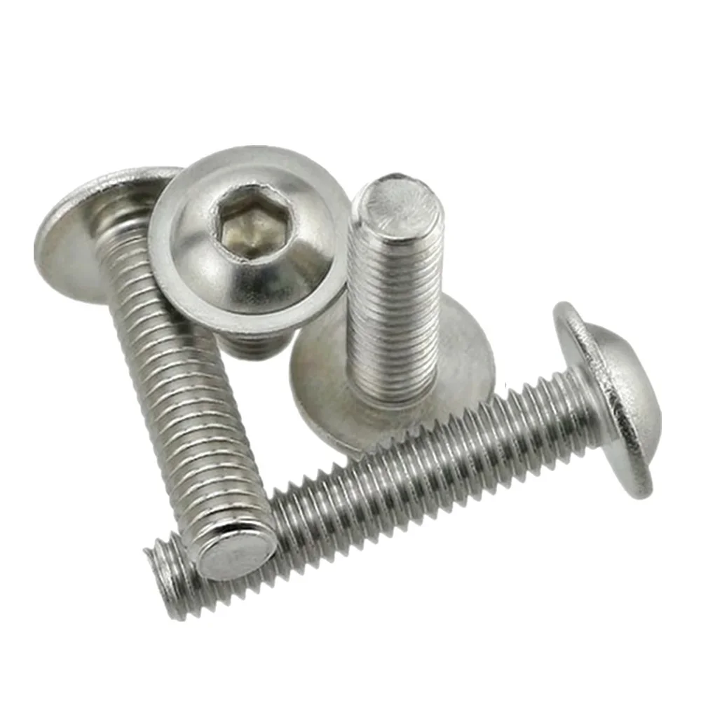 304 Stainless Steel M2 M2.5 M3 M4 M5 M6 M8 M10 Hex Hexagon Socket Round Button Head With Washer Collar Bolt Screw ISO7380.2