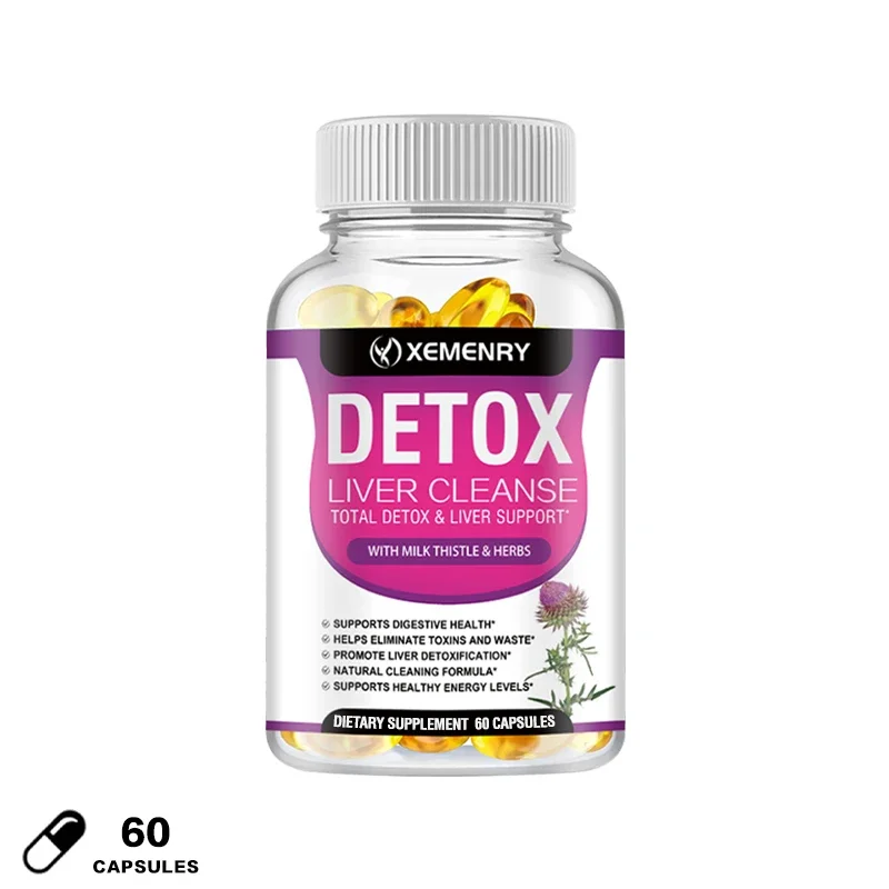 Milk Thistle Extract Capsules Detox Cleansing Liver Support and Repair Formula Aids Digestion and Elimination of Toxins Non-GMO
