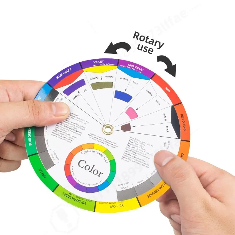 Color Wheel Chart, Basic Color Spectrum Card, Tattoo Nail Art Color Mixing Reference Tool for Art Design