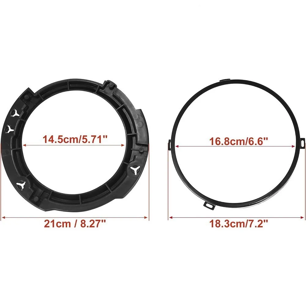 7 Inch Round Headlight Mounting Retaining Bracket Ring For LED Headlights For Jeep Wrangler JK 07-17 With Headlight Metal Rings