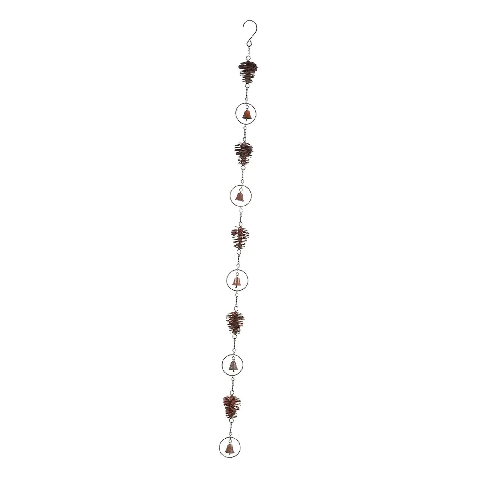 Pinecone Rain Chain Drain Gutter Chain Premium Metal Easy to Install Hanging Rainchain for Courtyard Outdoor